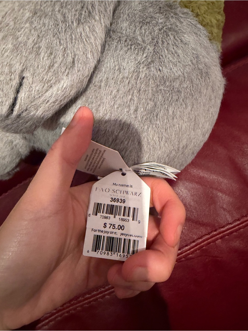 Jellycat Soft Gray and Green Plush Dinosaur Stuffed Toy - Picture 3 of 3